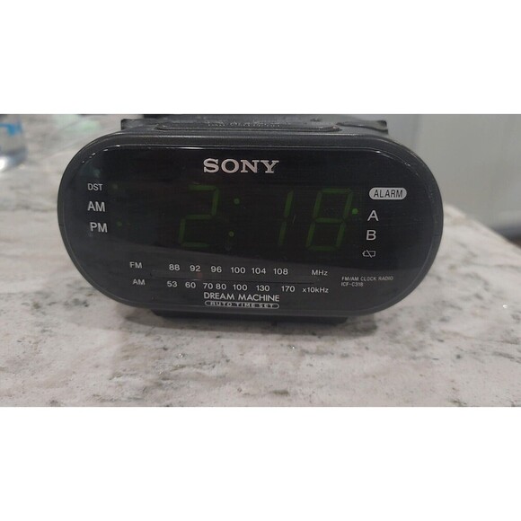 Sony Dream Machine ICF-C318 AM/FM Dual Alarm Clock Radio Black Tested & Works - Picture 1 of 4